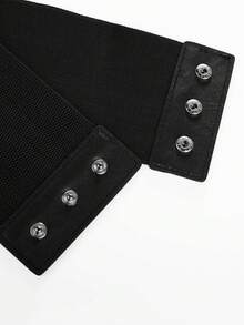 1 chiếc đai lưng co giãn ren đen cho nữ, áo nịt ngực gợi cảm thích hợp cho tiệc Halloween, đi làm, tụ tập, phong cách đường phố - màu đen - Xem 6