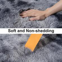 Soft Fluffy Shag Throw Area Rug, 2x4 Black, Non-Slip Bedroom, Hallways, Bedside, Dorm, Living Room - Long Shaggy Rug - 紮染深灰色 - 查看 5