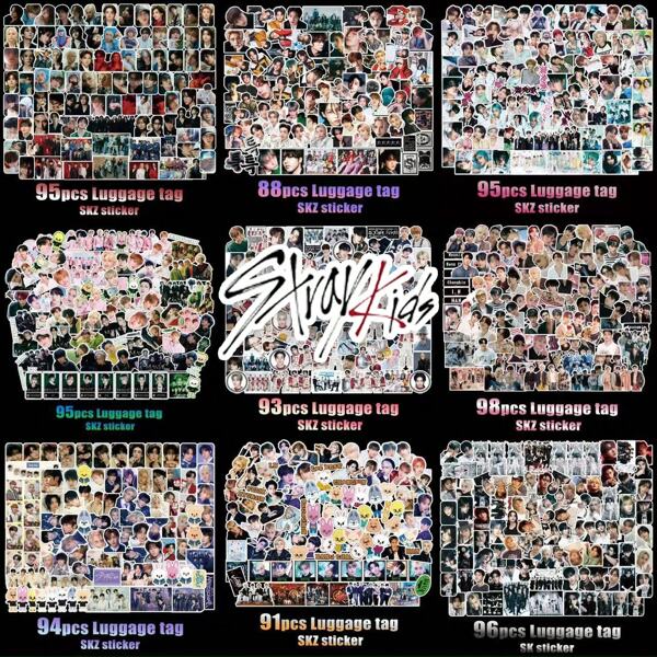 Pegatinas de STRAYKIDS//Kpop, pegatinas gigantes, pegatinas del álbum Hop Etc, pegatinas de artículos de fans de celebridades, pegatinas para botellas de agua, pegatinas DIY para scrapbooking, pegatinas para equipaje, pegatinas lindas del álbum PermissiontoDance