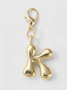 1 件 Y2K 简约优雅奢华百搭金银 26 个英文字母吊坠配饰，DIY 钥匙扣包包饰品，适合女性日常佩戴或送礼 - 金色 - 查看 26