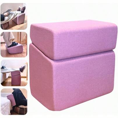 Purple Adjustable Foot Rest For Under Desk At Work Ergonomic Memory Foam Footrest Pillow With Washable Cover DIY Height Adjustment For Office Chair Gaming Home Travel Use Soft Purple