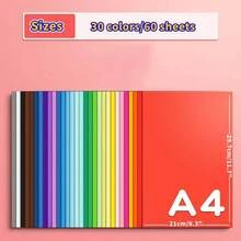 30 张彩色纸，A4 彩色卡片纸/30 种颜色 180gsm 21x29.7cm 卡片纸，适用于邀请函、DIY 艺术手工折纸、剪贴簿创意装饰学校用品 - A4(8.26*11.69in)-200gsm - 查看 2
