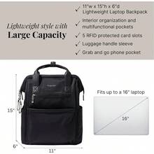 Baggallini Soho Backpack Travel Laptop Backpack For Women Lightweight WaterResistant Luggage Bag Black - BlackTwill - View 4