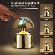 1pc Cordless Touch LED Desk Lamp, Modern Macaron Mushroom Lamp, 3-Color Dimmable Bedside Lamp, Rechargeable Night Light, Suitable For Bedroom, Living Room, Home Decor, And Gift - Cordless Desk Lamp - View 4