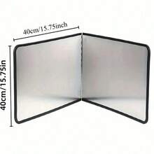 1pc Dual Panel Stainless Steel Splash Guard - Heat Resistant, Non-Stick Kitchen Stove Protector - Foldable Plates For Home, RV, Camping