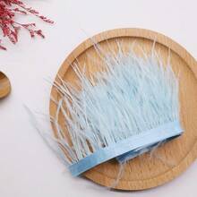 1米/39.37英寸人造羽毛饰边DIY婚纱羽毛丝带工艺品手工缝制流苏服装配饰8-10厘米