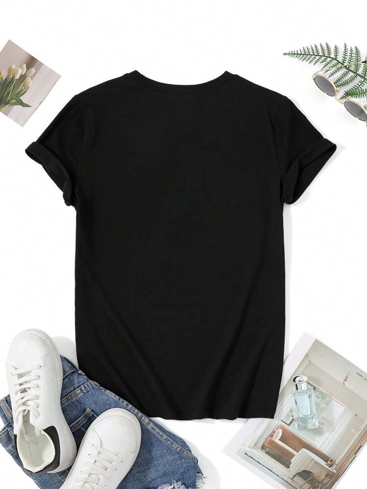 Camiseta de Mujer con Frase en Español - "Ojo De Loca No Se Equivoca" (Jerga Loca Española), Manga Corta, Cuello Redondo, Estampado de Ojo Español, Ropa Casual para Primavera/Verano, Ideal para Fiestas y Atuendos Informales - Negro - Añade 2