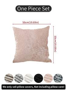 1 件纯色天鹅绒枕套，简约纯色防污可拆卸可洗装饰抱枕套，适用于卧室、客厅、沙发（不含枕芯），香槟色，黑色 - 粉色 - 查看 16