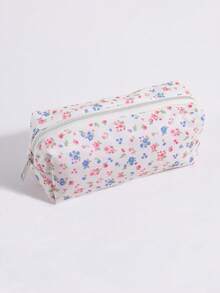 1 Stück Blumen Cord Stifttasche, verschiedene Blumenmuster, geeignet zum Aufbewahren von Schreibwaren, Büroorganisation und Dekoration, Campus Mode Schulmaterial, Geschenk für Freunde - Verschiedenfarbig - Übersicht 12