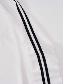 Shwiy 男士春夏时尚黑色缎带长袖T恤，饰有巴西国旗印花、简约字母和星星图案，适合上学、日常休闲穿着，也可作为男友礼物。 - 白色 - 查看 5