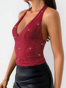 Top de mujer de verano, sexy y elegante, con lentejuelas para fiesta