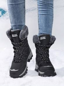 女士户外系带靴，带保暖内衬，保暖舒适，适合户外活动、徒步旅行、雪地靴