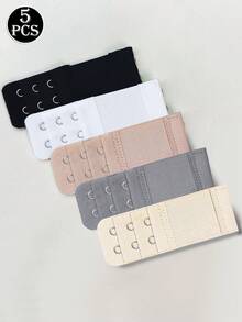 1/3/5pcs/Set Bra Extender Hooks -Elongated 2 Hook Bra Strap Extender Comfortable Adjustable Elastic Non-Slip Bra Straps Underwear Bra Extension Buckle Bust Bra Back Buckle Lingerie Accessories Suitable For Travel And Outdoor Activities - Multicolor - View 1