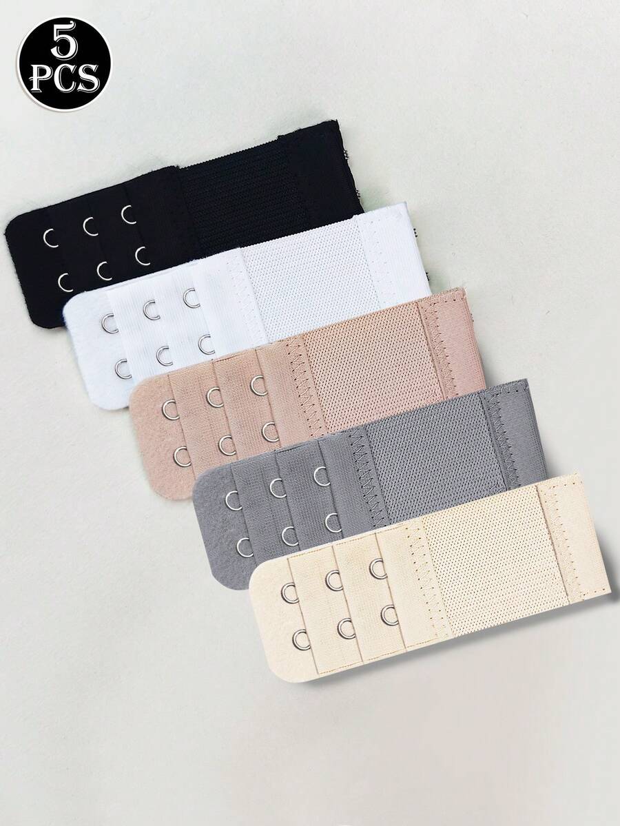 1/3/5pcs/Set Bra Extender Hooks -Elongated 2 Hook Bra Strap Extender Comfortable Adjustable Elastic Non-Slip Bra Straps Underwear Bra Extension Buckle Bust Bra Back Buckle Lingerie Accessories Suitable For Travel And Outdoor Activities - Multicolor - View 1
