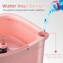 Spin Mop And Bucket Set With MSelf Separation Dirty And Clean Water System Square Mop Bucket Self Wringing 360° Rotating Clean MopHead For Hardwood Tile Marble Floors With 10PadsPink - 粉色 - 查看 6