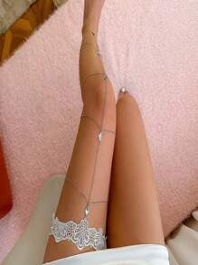 1 Peça Corrente para Perna de Renda Borla Falsa Diamante, Acessório de Moda Elegante e Sexy para Festa/Presente de Feriado (Feito à Mão, Tolerância de Erro de 1-3 cm)