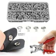 Kit de ferramentas de pressão com 400/800 peças de alicates de pressão de metal para botões, com 100/200 conjuntos de botões de pressão, pinos de metal, ferramenta de instalação de pressão de aço inoxidável para artesanato faça você mesmo em roupas