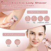 Electric Razors Shaver ,Bikini Trimmer For Women,2 In 1 Wet & Dry Electric Waterproof Razor Shaver, Painless Hair Removal Removable Head Portable Multifunctional Shaver 800mAh Rechargeable Electric Hair Removal Trimmer For Men And Women