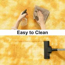 Soft Fluffy Shag Throw Area Rug, 2x4 Black, Non-Slip Bedroom, Hallways, Bedside, Dorm, Living Room - Long Shaggy Rug - Yellow - View 2