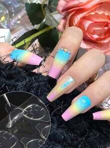 1200pcs/50sheets Nail Gel Stickers, Ultra-Thin Jelly Nail Stickers, Double-Sided Adhesive, Transparent, Reusable, For Nail Art Decoration - Clear - View 3