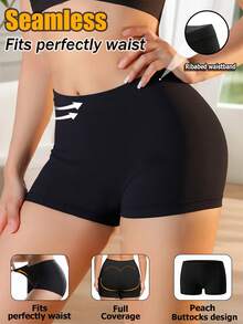Women's Low-Rise Seamless Hipster Panties, Comfortable & Sexy, Soft & Smooth, Lifting & Shaping, Minimalist Style, Suitable For Wearing With Dresses In Summer - Black - View 4