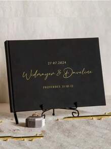 1pc Personalized Black Horizontal Wedding Guest Book, Customized Wedding Memorial Photo Album, Mr. & Mrs. Signing Book,Multi-Functional, ,Ornamental,Reusable,Exquisite,Stylish,High-Quality,Colorful,Modern,Custom,Personalized,Unique,Ideal Gifts For Him,Ideal Gifts For Her,Boyfriend,Dad,Girlfriend,Mom,Family,Friends,Tea Room,Home,Garden,Office,For Anniversaries,For Valentine's Day,For Mother's Day,For Birthdays,For Father's Day,For Graduation,For Weddings,For Housewarming,Home & Living,Haunt Your Home, Autumn Home Refresh
