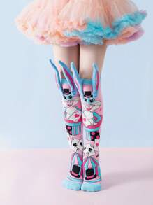 1 Pair Kids Socks, Cute Girls Socks, & Stretchy Mid-Calf Novelty Socks