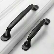 1-Piece / 2 Pieces Black Modern Minimalist Aluminum Alloy Door Handle Series, Suitable For Wardrobe, Bedside Table, TV Cabinet Drawer Handles, And Furniture Hardware Accessories