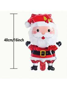 5 mini balonów foliowych w kształcie Świętego Mikołaja ze złotym paskiem, dekoracja na imprezę świąteczną