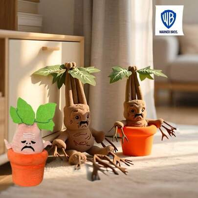 Warner Bros Harry Potter Mandrake Plush Toy Doll, Home Decor, Car Decoration, Bedroom, Sofa Plush Ornament, Children's Gift, Valentine's Day, Christmas, New Year's Plush Gift, Detachable Plush Doll