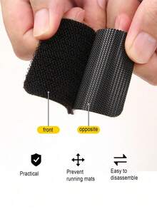 10pcs/5pairs Self-Adhesive Hook And Loop Tape, High Strength Sticky, For Fixing Car Floor Mat, Curtain And More - Black - View 3