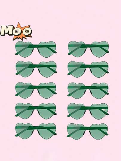 1/2/4/8/10pcs Heart Shaped Party Glasses, Fashion Heart , Party Glasses, Beach Accessories, Suitable For Wedding, Birthday Party, Travel, Bridal Shower, Bachelorette Party, Wedding, Bridesmaid Gifts