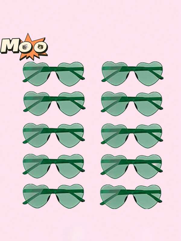 1/2/4/8/10pcs Heart Shaped Party Glasses, Fashion Heart , Party Glasses, Beach Accessories, Suitable For Wedding, Birthday Party, Travel, Bridal Shower, Bachelorette Party, Wedding, Bridesmaid Gifts