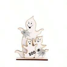 1pc/5pcs Halloween Wooden Sign Decoration Set, 5 Classic Styles For Halloween Indoor Decoration, Table Centerpiece, Halloween Ambiance Decorative Wooden Ornament, Halloween Decoration Home Decor Fall Decor Room Decor Autumn Decor - Multicolor - View 13