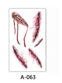8/6/3/1 pieza Pegatinas de tatuaje temporal para efectos de cicatriz y herida de Halloween, diseño de modelo de broma, adecuado para cara, cuello, manos, brazos y arte corporal (Halloween)