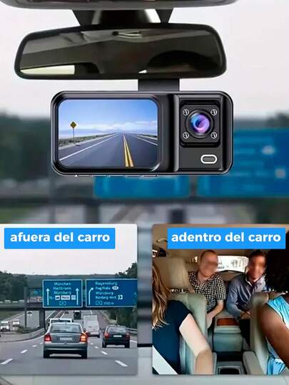 Cámara frontal para automóviles 4K frontal e interior, con visión nocturna Grabacion De Conducion monitoreo trasero del automovil Alta Definicion