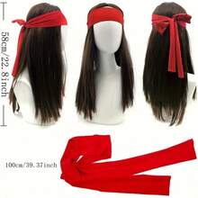 Men's Decorative Wig Set-Wigs, Necklaces, Glasses And Tie-Dye Headbands-Ideal For 70s, 80s And Parties-Disco Style Costumes, Costumes Retro Night Party Dress Up - Multicolor - View 4