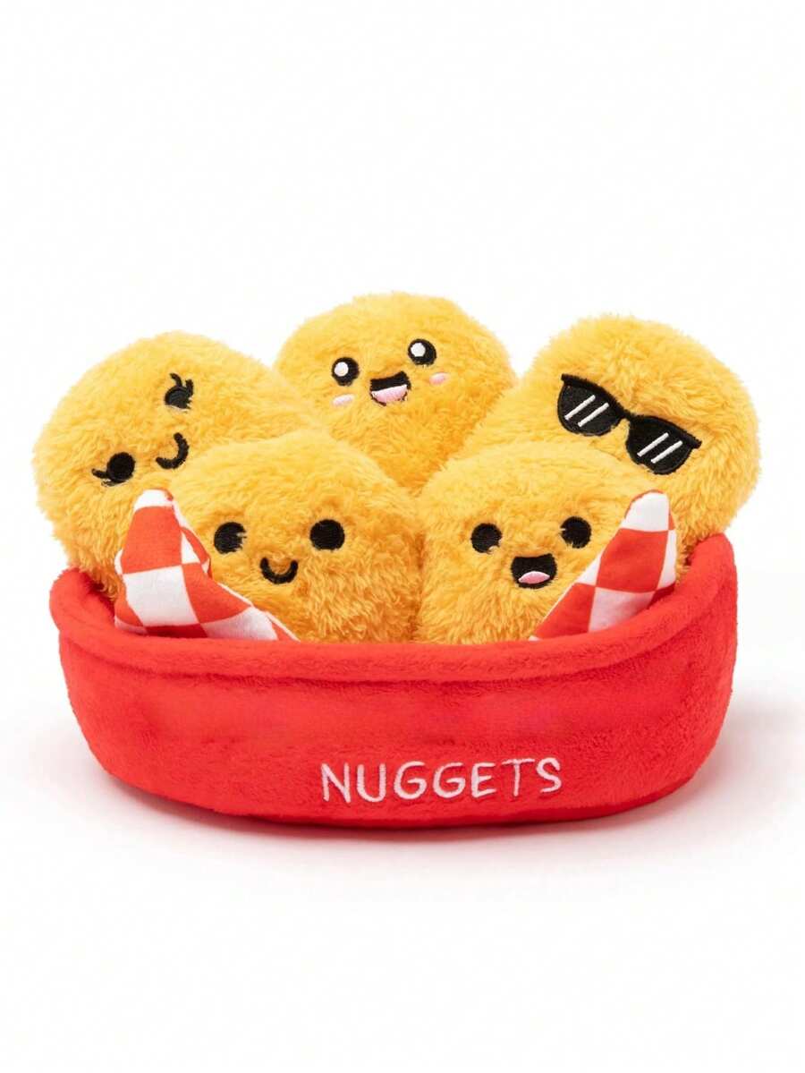 6 件 Relatable 出品的 Positive 鸡块，可爱的毛绒动物和玩具，柔软的玩具和毛绒玩具，适合所有年龄段的亲人的绝佳礼物，包含 5 个带提篮的毛绒玩具 - 彩色 - 查看 1