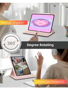 1个透明粉色360°旋转亚克力平板电脑支架，带笔槽，可调节支架，兼容iPad Mini 6/7、9.7、10.2、10.5、Air 4/5、第十代、10.9、Pro 11英寸、Air 11英寸 (M2)、Air 13英寸 (M2)、Pro 11英寸 (M4)、Pro 13英寸 (M4) 2024、12.9英寸、iPad Air 13英寸 (M3 2025)、iPad Air 11英寸 (M3 2025)、iPad (A16) 11英寸第十一代 2025，防震设计（不含平板电脑） - 粉色 - 查看 9