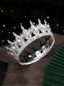 1pc Beautiful Crystal Large Crown Cake Topper, Suitable For Birthday Party Cake Decoration, Christmas, Cake Top Insert, Baking Supplies, Kitchen Essentials, Baking Decor, Baking Supplies, Cake Decorations, Bridal Crown Headpiece, Holiday Gift, Decor, Christmas Ornament, Wedding Food Decor, Back To School Party Baking Decor Set, Wedding Guest Gift