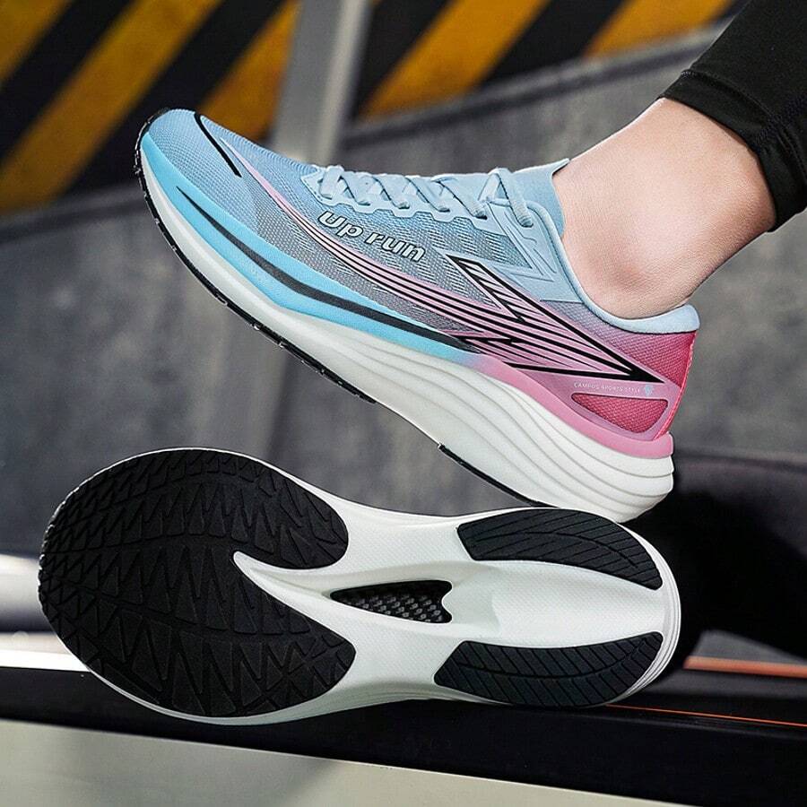 Up run New Professional Running Shoes For Boys And Girls, Light Carbon Plate Running Shoes, Casual Joker Sports Shoes, Shock-Absorbing Sports Shoes, Men's Shoes Are Simple To Wear Every Day. - Blue - View 1