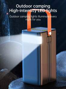 1 个 30000/50000/60000mAh 容量移动电源，双线缆，四输出，三输入，22W 快速充电，便携式手持电源，初始电压显示可能不准确，但会在 2 次充电/放电循环后恢复正常，适用于户外露营、LED 灯、毕业礼物、单身派对礼物、伴娘礼物、父亲节礼物、新娘送礼会礼物、婚礼宾客礼物、生日派对装饰、婚礼用品