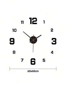 Reloj de pared digital creativo 3D sin marco DIY colgado en la pared con pegatinas, reloj mudo para decoración de pared del hogar, sala de estar, oficina