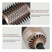 1 Pc Multifunctional Hot Air Comb,4-In-1 Hot Air CombHair Dryer, For Hair Curler & Straightener, Puffy Hairstyling,One-Step Volumizer Hair Dryer And Styler,Less Frizz, More Shine And Less Heat Damage For Salon-Style Blowouts Black/Pink