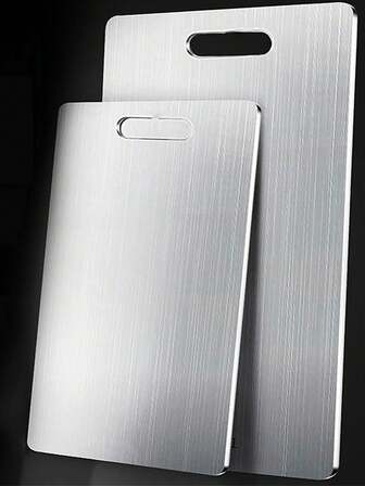 1 Piece Antibacterial Stainless Steel Cutting Board, Double-Sided Chopping Board For Home Kitchen