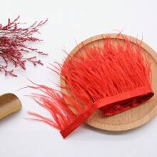 1米/39.37英寸人造羽毛饰边DIY婚纱羽毛丝带工艺品手工缝制流苏服装配饰8-10厘米