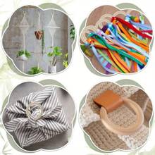 6 件天然木环，素色未加工光滑木环，适用于 DIY 工艺品、珠宝制作、手袋配件、装饰挂饰、手链饰物