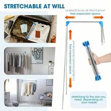 可折叠便携式不锈钢晾衣架，节省空间，尺寸可调节，适合商务旅行、露营和户外活动 - 彩色 - 查看 3