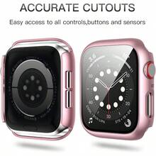 20255 Pack Case For Apple Watch Series 3 2 1 38mm With Tempered Glass Screen Protector Full Hard UltraThin Scratch Resistant Bumper Protective Cover For  38mm Accories 5 Colors - 黑色/玫瑰金/透明色/粉紅色/白色+適用於 41 毫米系列 9/8/7 - 查看 5