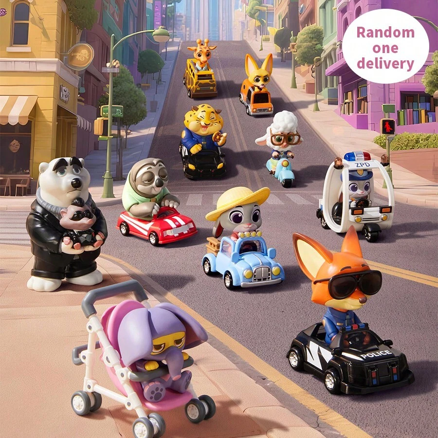 Miniso Figurines de la boîte mystère de voyage amusante Zootopia Dudu, personnages adorables, surprises aléatoires, nouvelle pièce favorite pour la décoration de bureau, convient comme cadeau d'anniversaire ou cadeau de fête (1 pièce livrée au hasard) - Multicolore - Voir 1